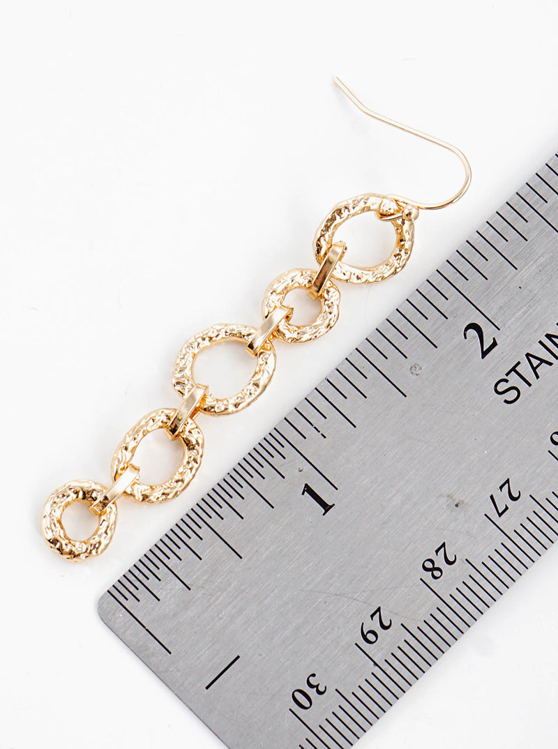 Textured Mismatched Metal Chain Drop Earrings