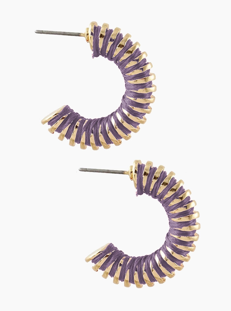 Thread Wrapped 25mm Open Hoop Earrings