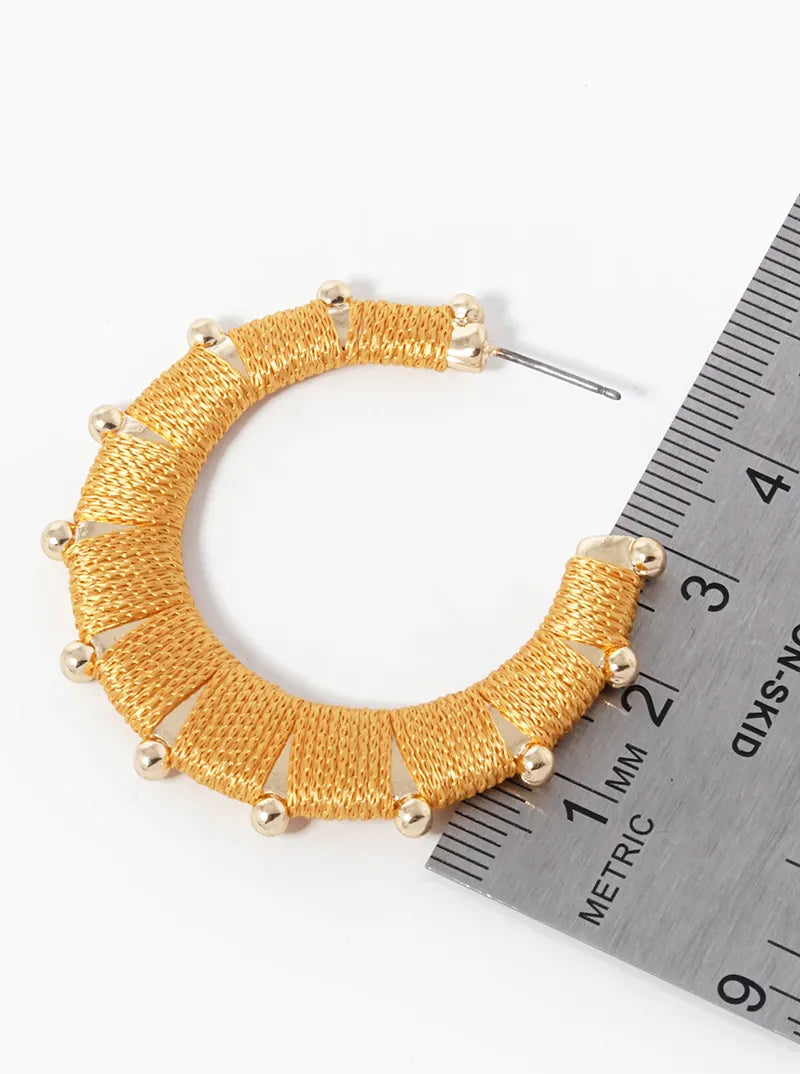 Thread Wrapped 40mm Open Hoop Earrings