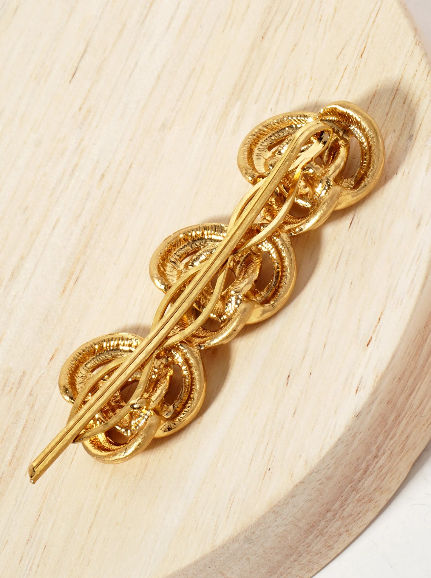 Three Interlocking C-Shaped Design Metal Casting Hair-Pin
