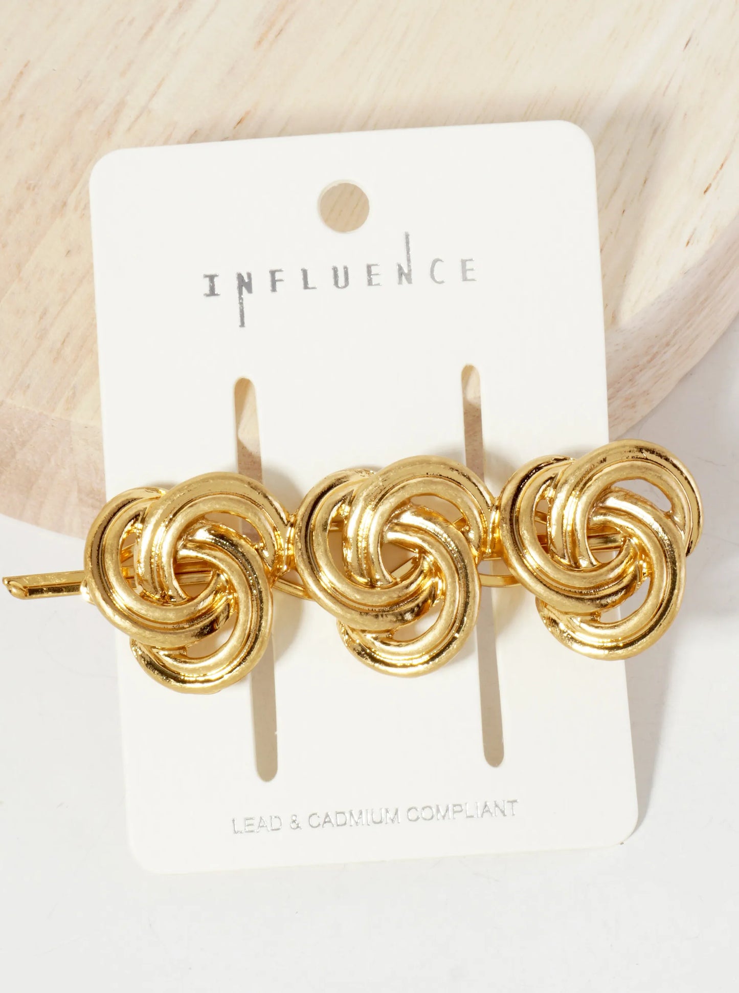 Three Interlocking C-Shaped Design Metal Casting Hair-Pin