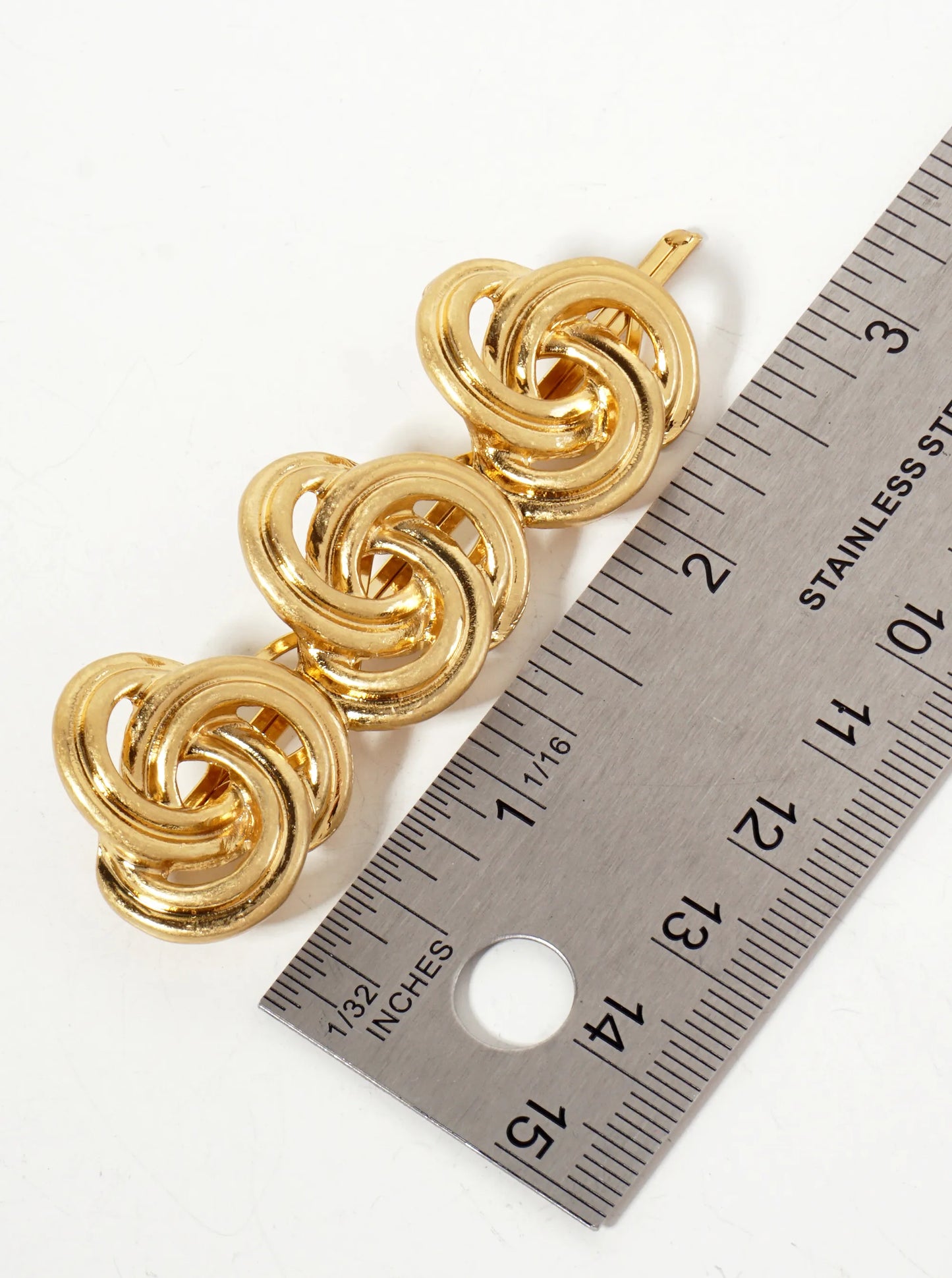 Three Interlocking C-Shaped Design Metal Casting Hair-Pin