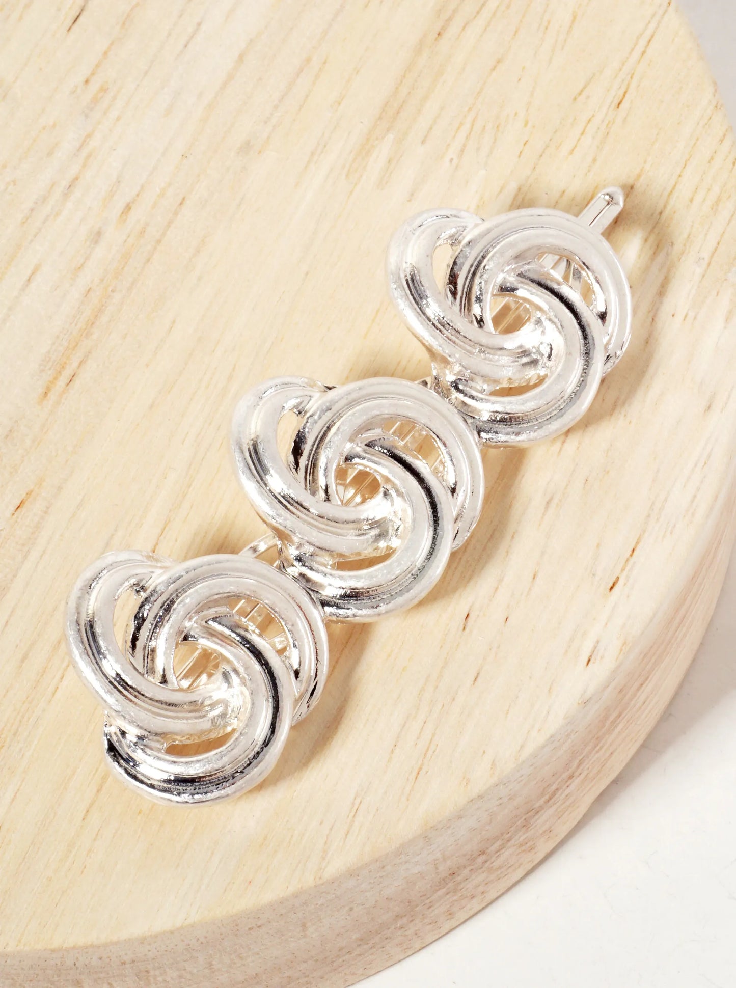 Three Interlocking C-Shaped Design Metal Casting Hair-Pin