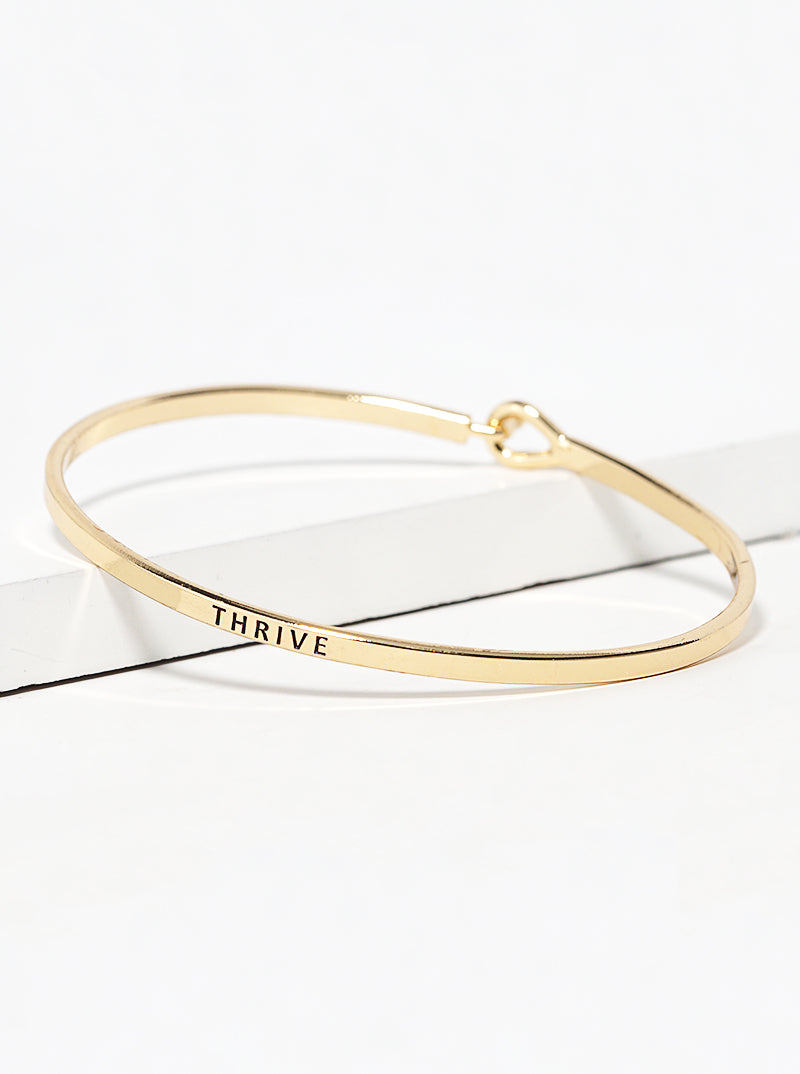 Thrive Engraved Inspirational Bangle Bracelet