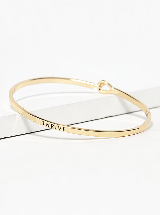 Thrive Engraved Inspirational Bangle Bracelet