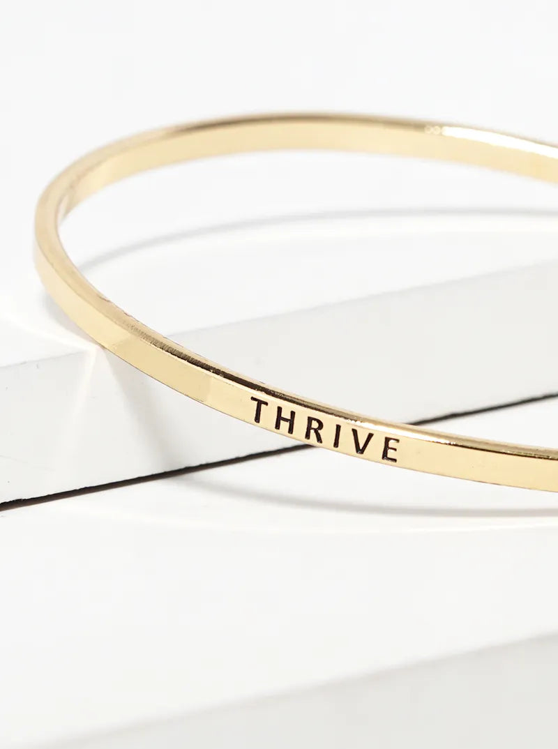 Thrive Engraved Inspirational Bangle Bracelet