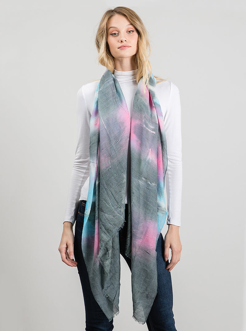 Tie Dye Oblong Acrylic Scarf