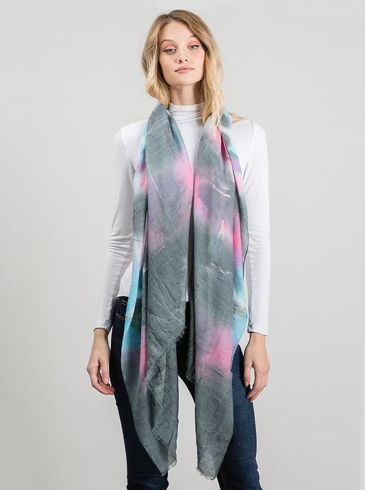 Tie Dye Oblong Acrylic Scarf