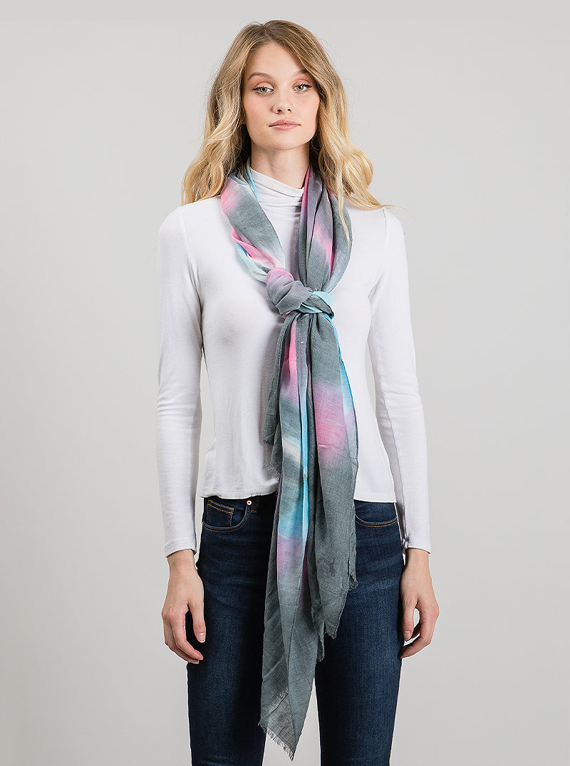 Tie Dye Oblong Acrylic Scarf