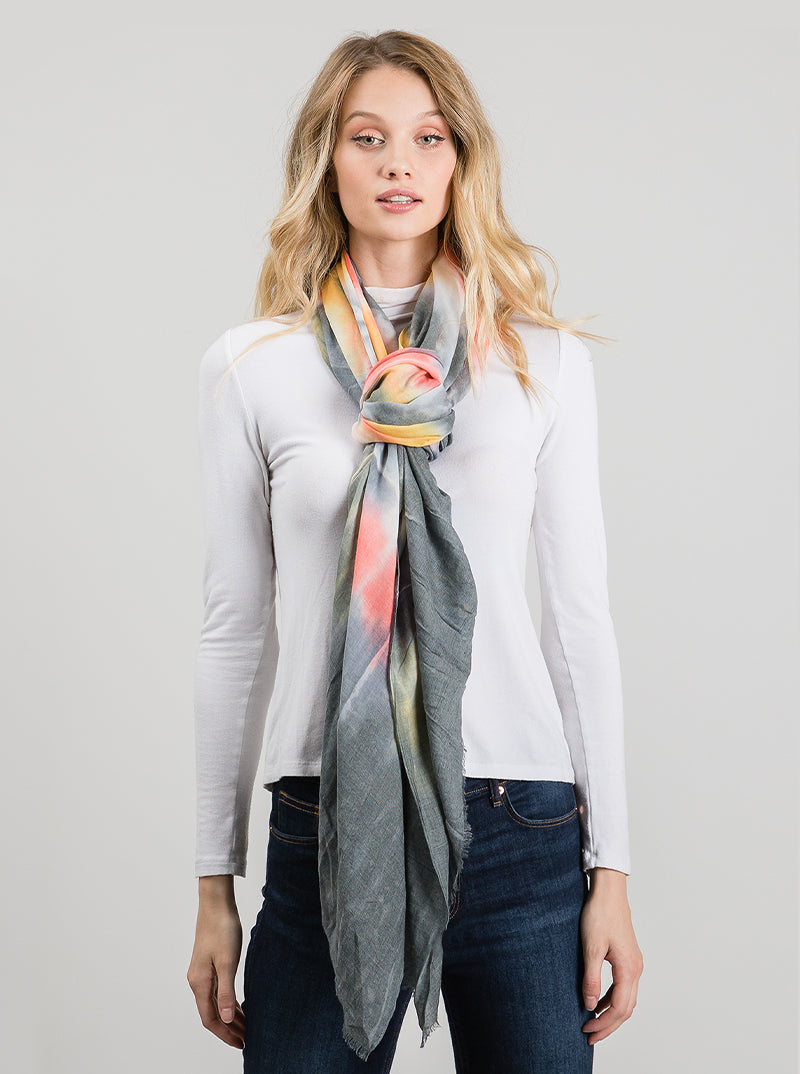 Tie Dye Oblong Acrylic Scarf