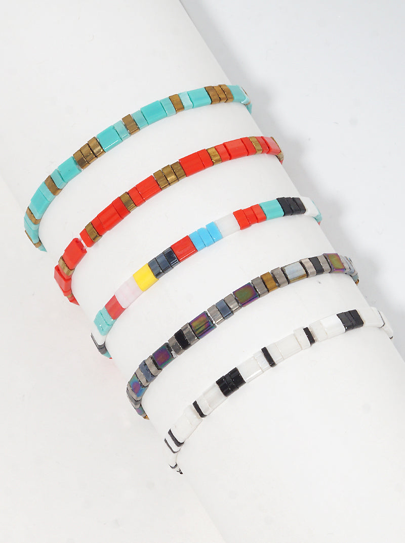 Tila Glass Bead Stretch Bracelet