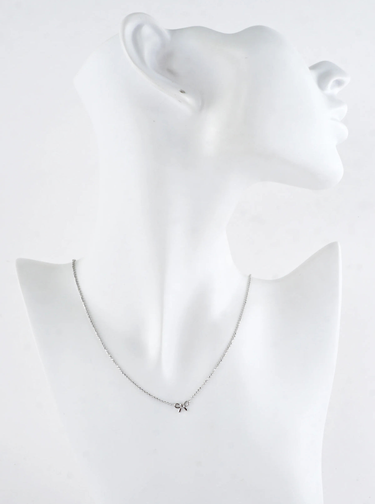 Tiny Bow Brass Ball Chain Necklace