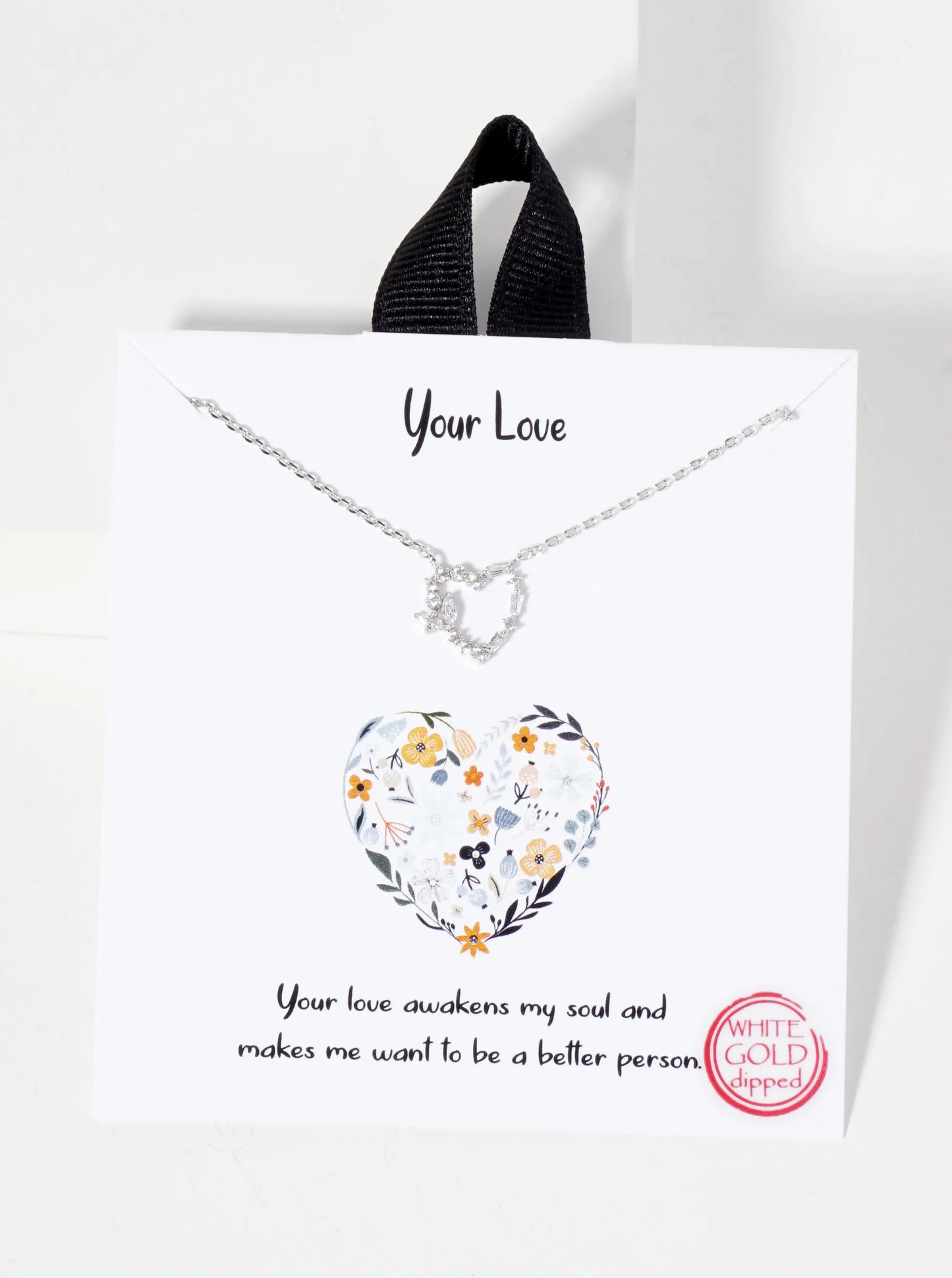 Tiny Cubic-Zirconia Cutout Heart Pendant 18K-Gold-Dipped Necklace