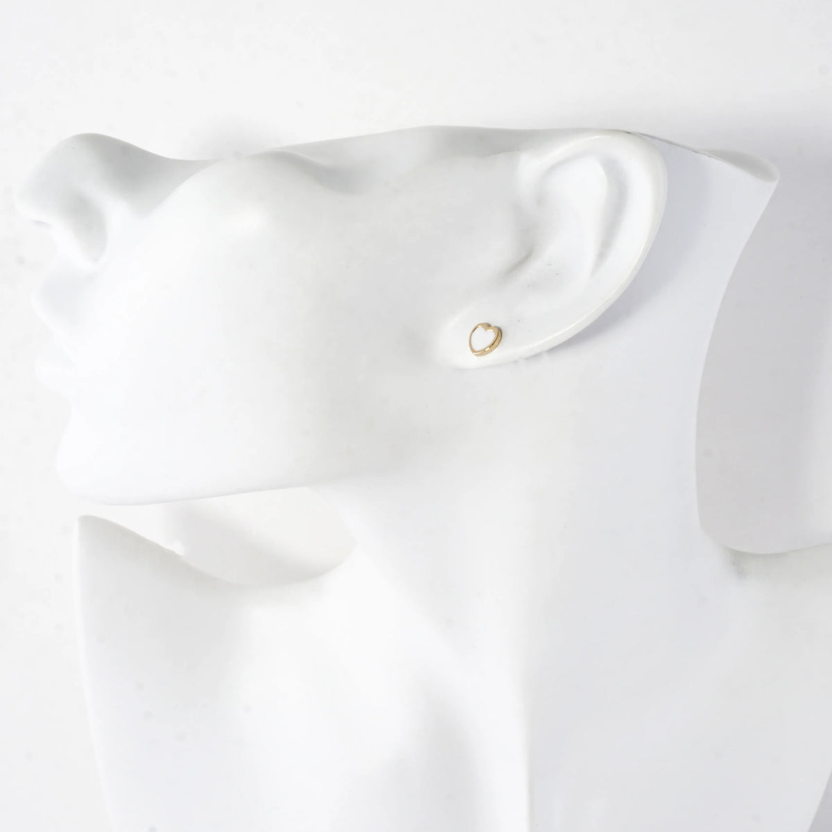 Tiny Enamel Heart Stainless Steel Button Earrings