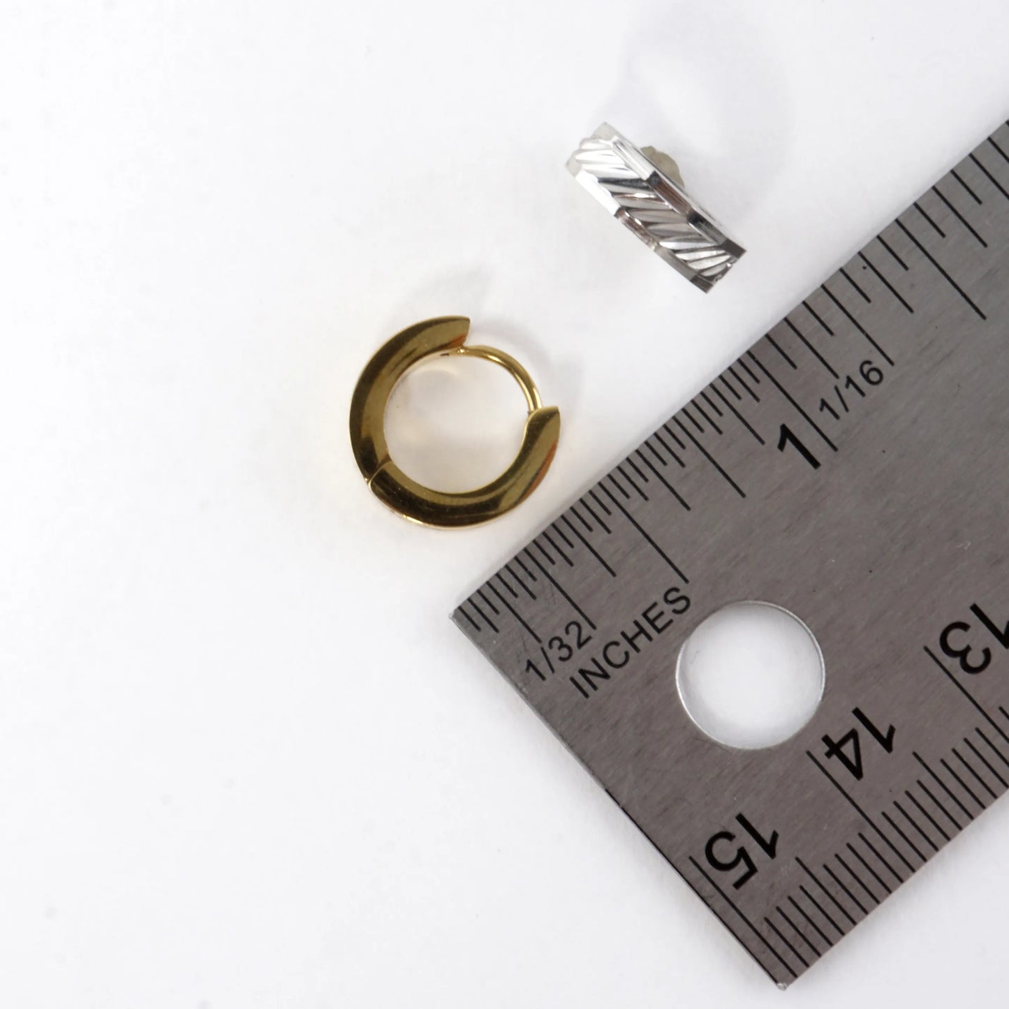 Tiny Laser Cut Huggie Stainless Steel Earrings