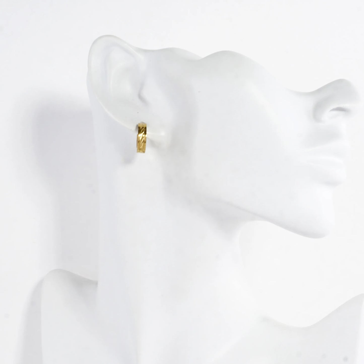 Tiny Laser Cut Huggie Stainless Steel Earrings