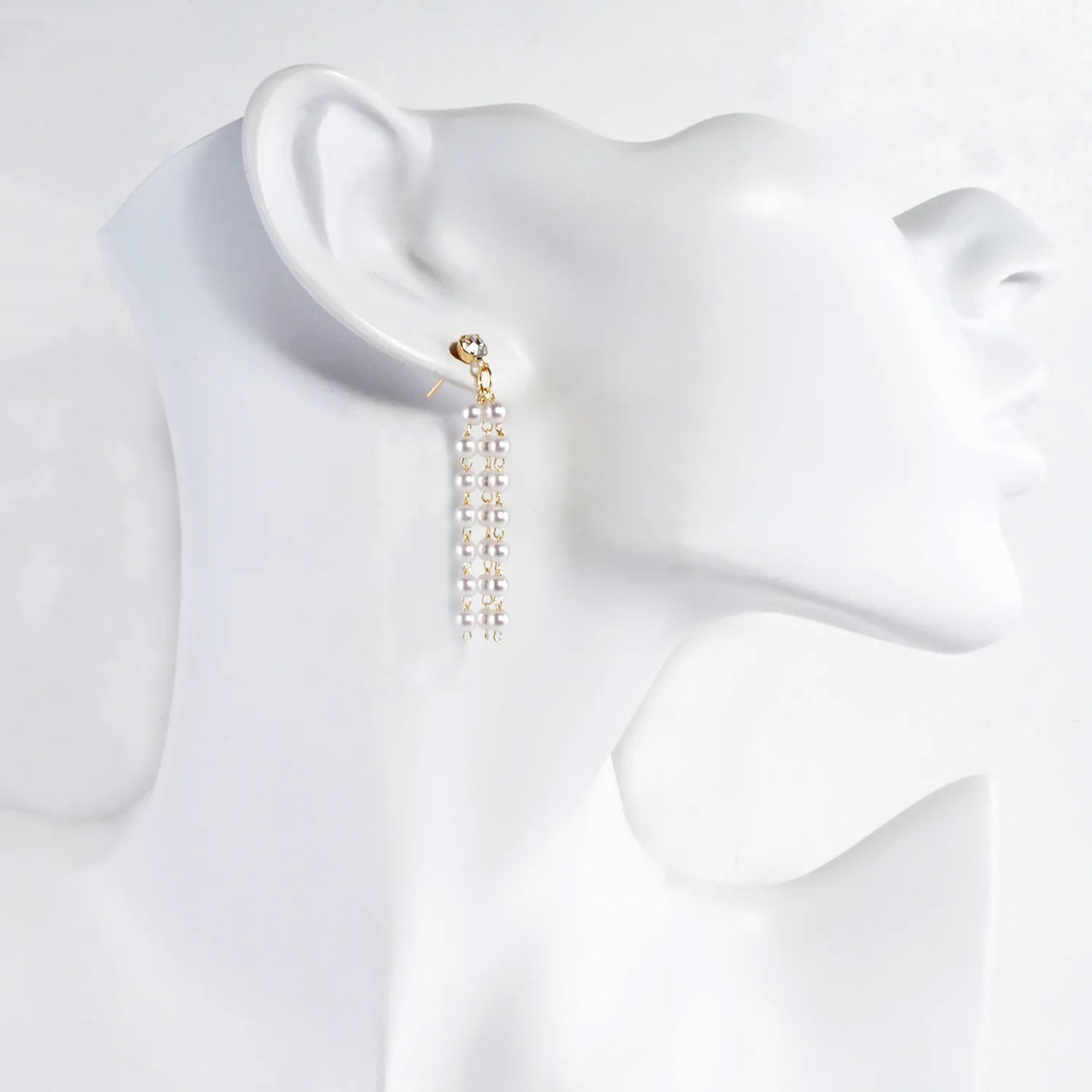 Tiny Pearl Fringe Drop Earrings