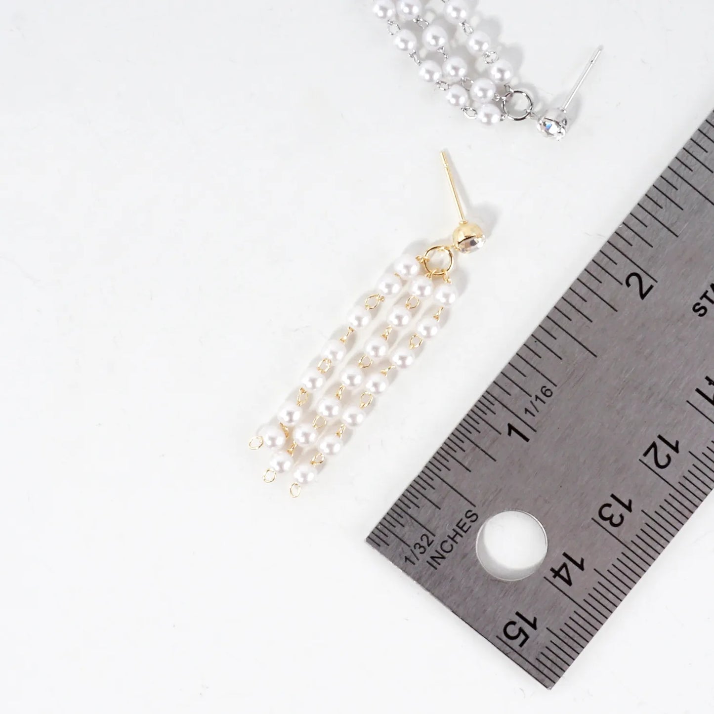 Tiny Pearl Fringe Drop Earrings