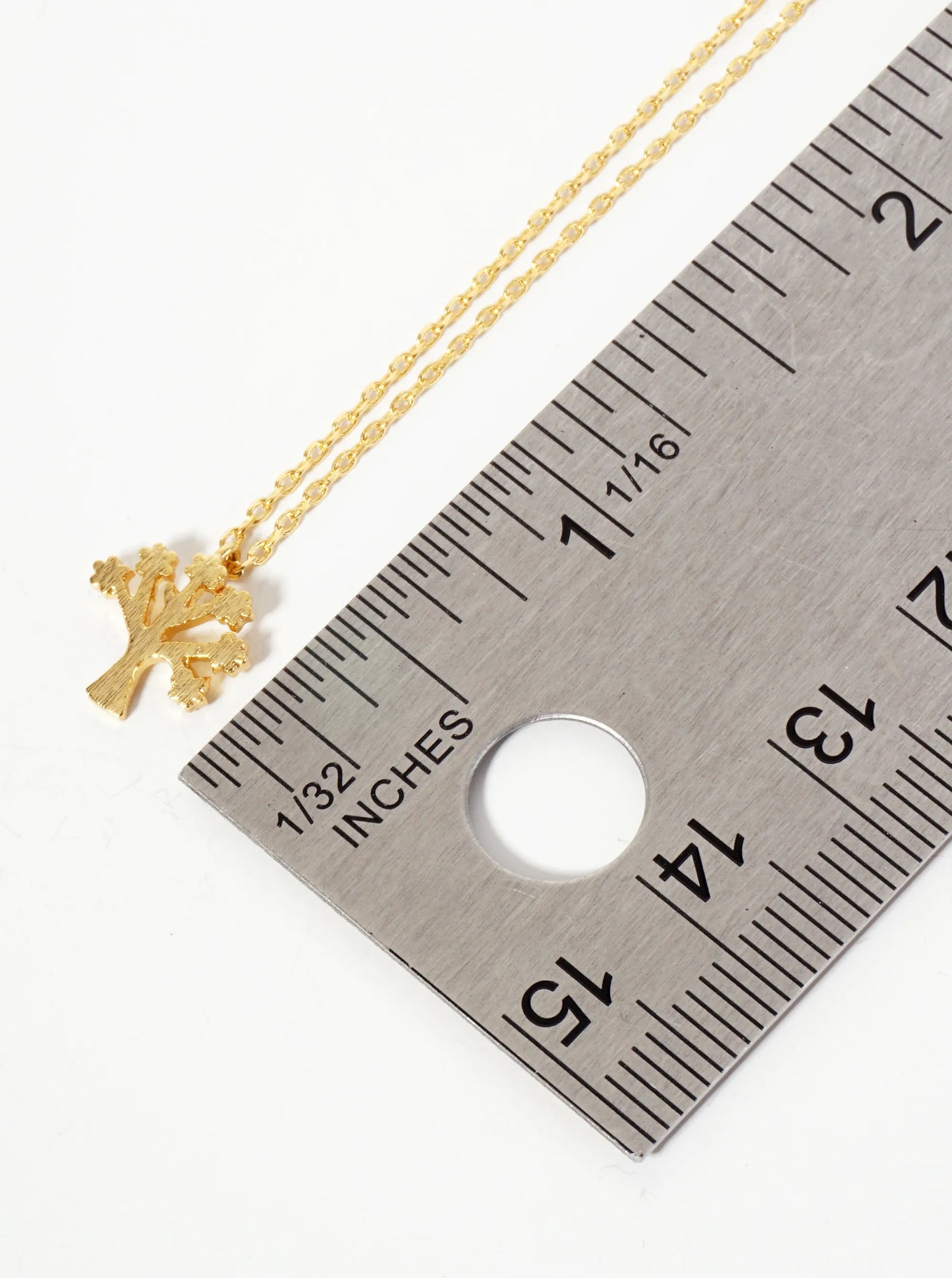Tree-of-Life 18K-Gold-Dipped Brushed-Texture Pendant Necklace