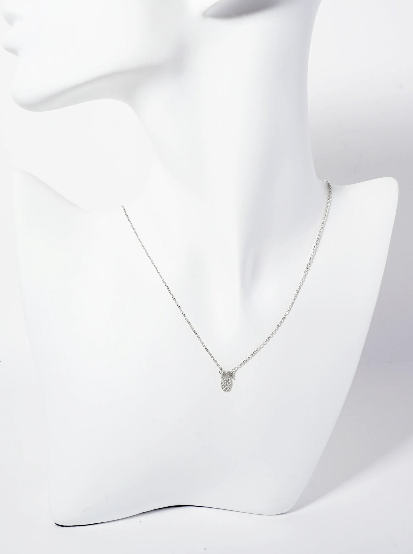 Tropical-Theme 18K-Gold-Dipped Textured Pineapple Pendant Necklace