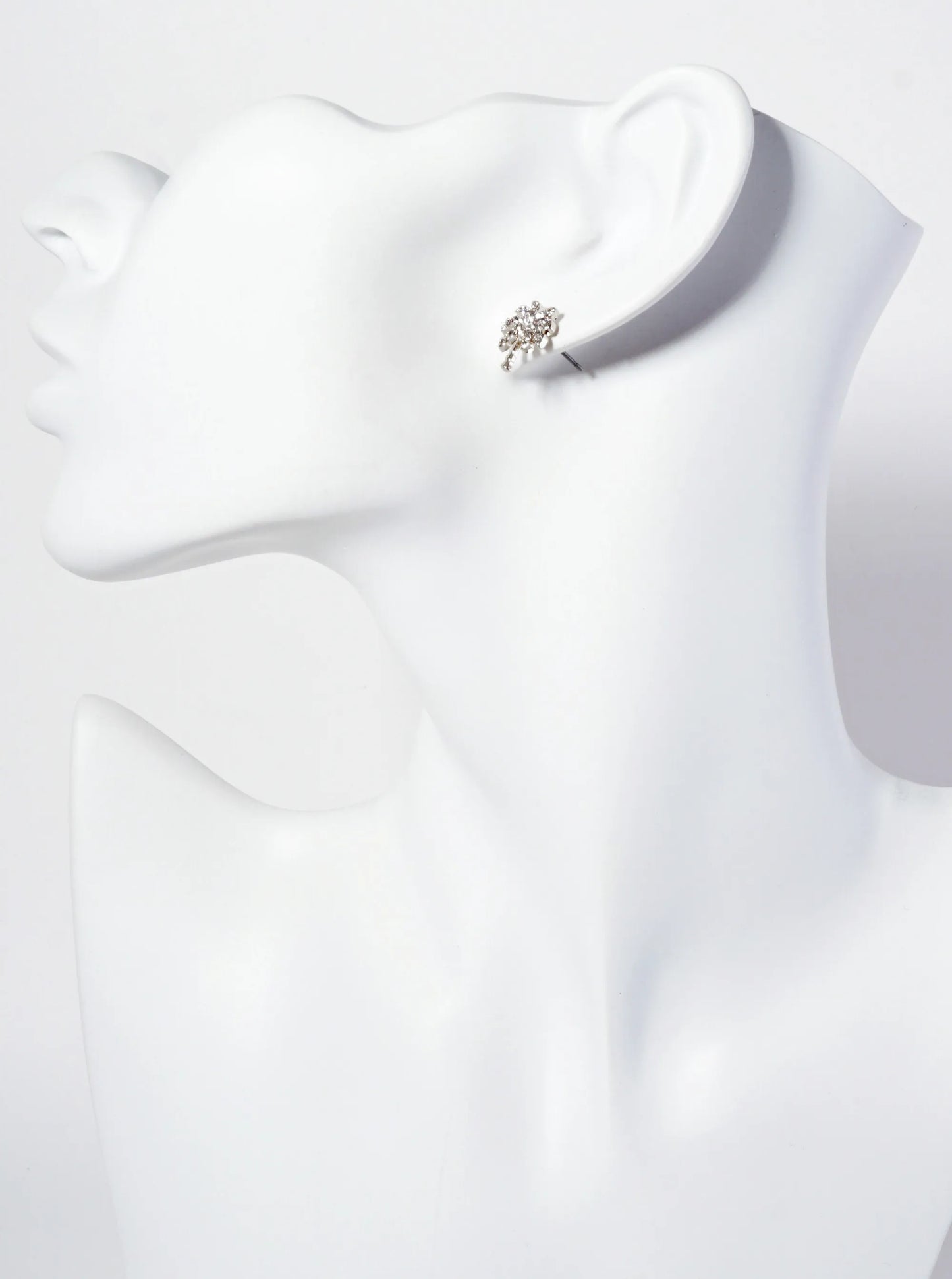 Tropical-Theme Crystal-Pave Palm-Tree Stud Earrings
