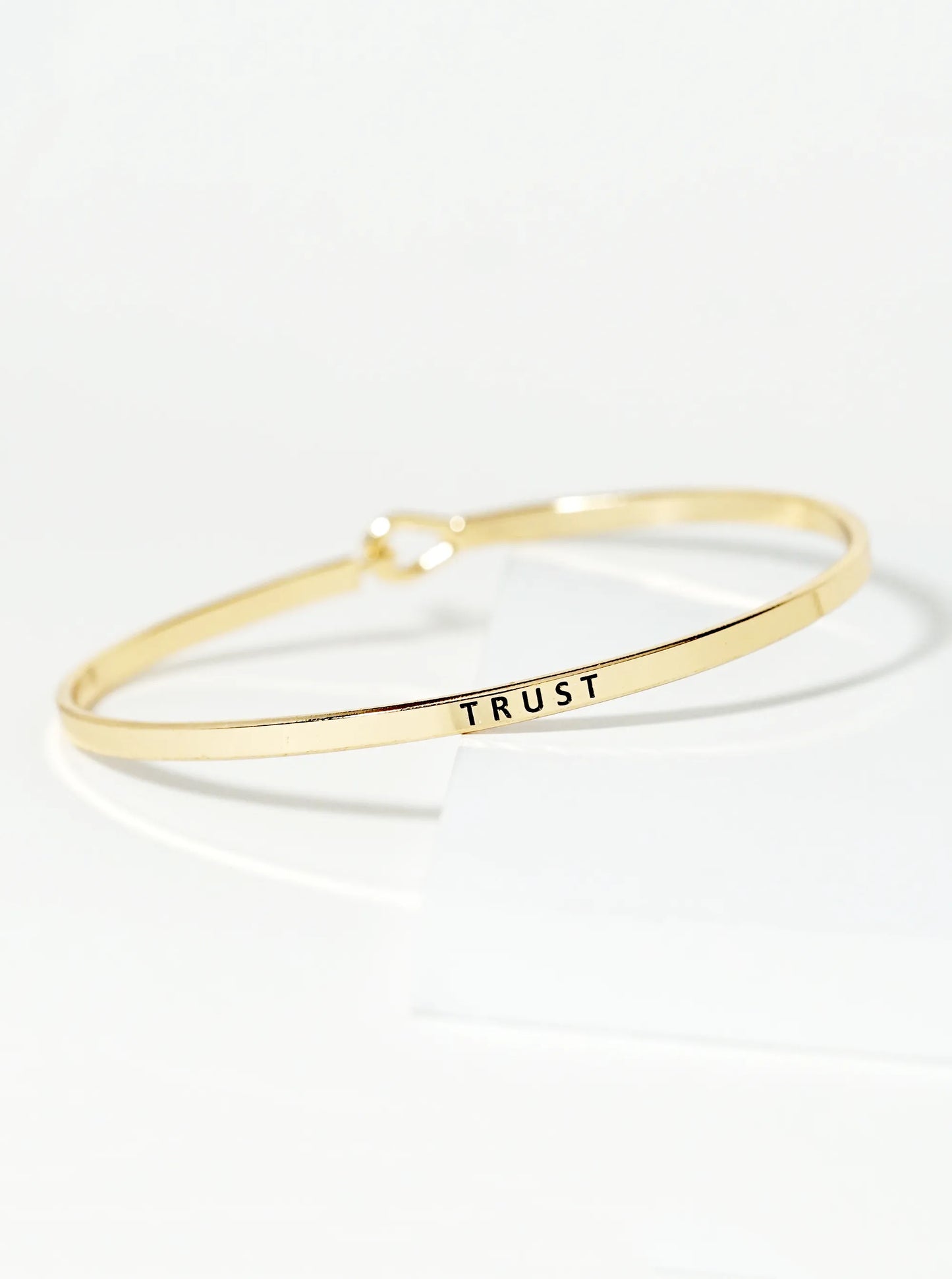 Trust Engraved Inspirational Bangle Bracelet