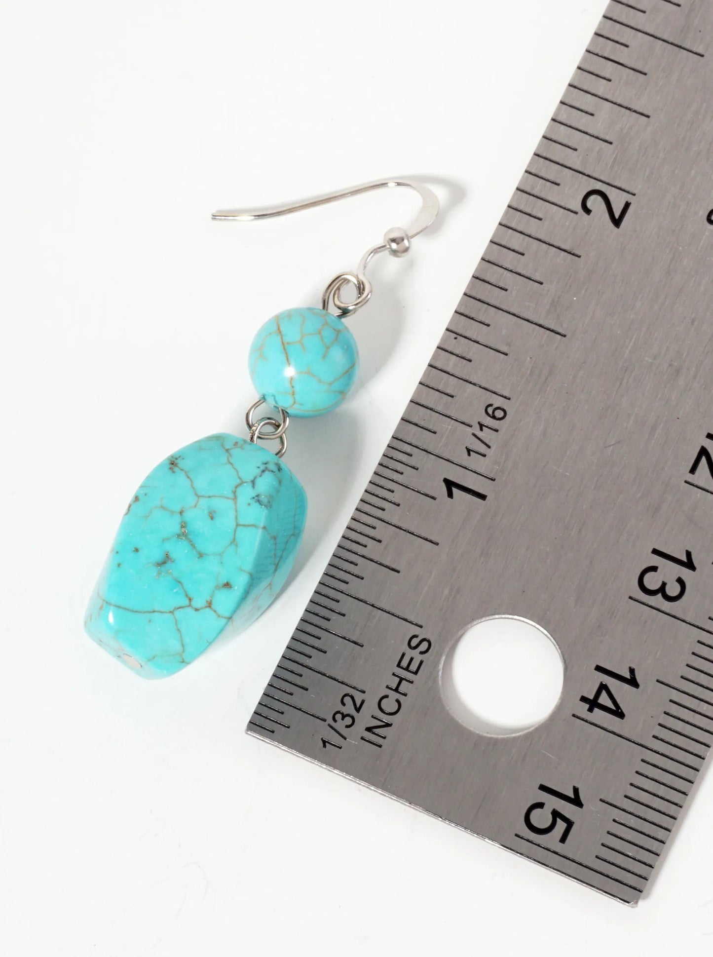 Turquoise Semi-Precious Natural-Stone Drop Dangle Earrings