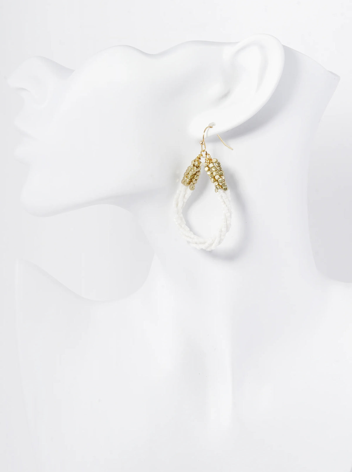 Twist Seed Beaded Teardrop Dangle Drop Earrings