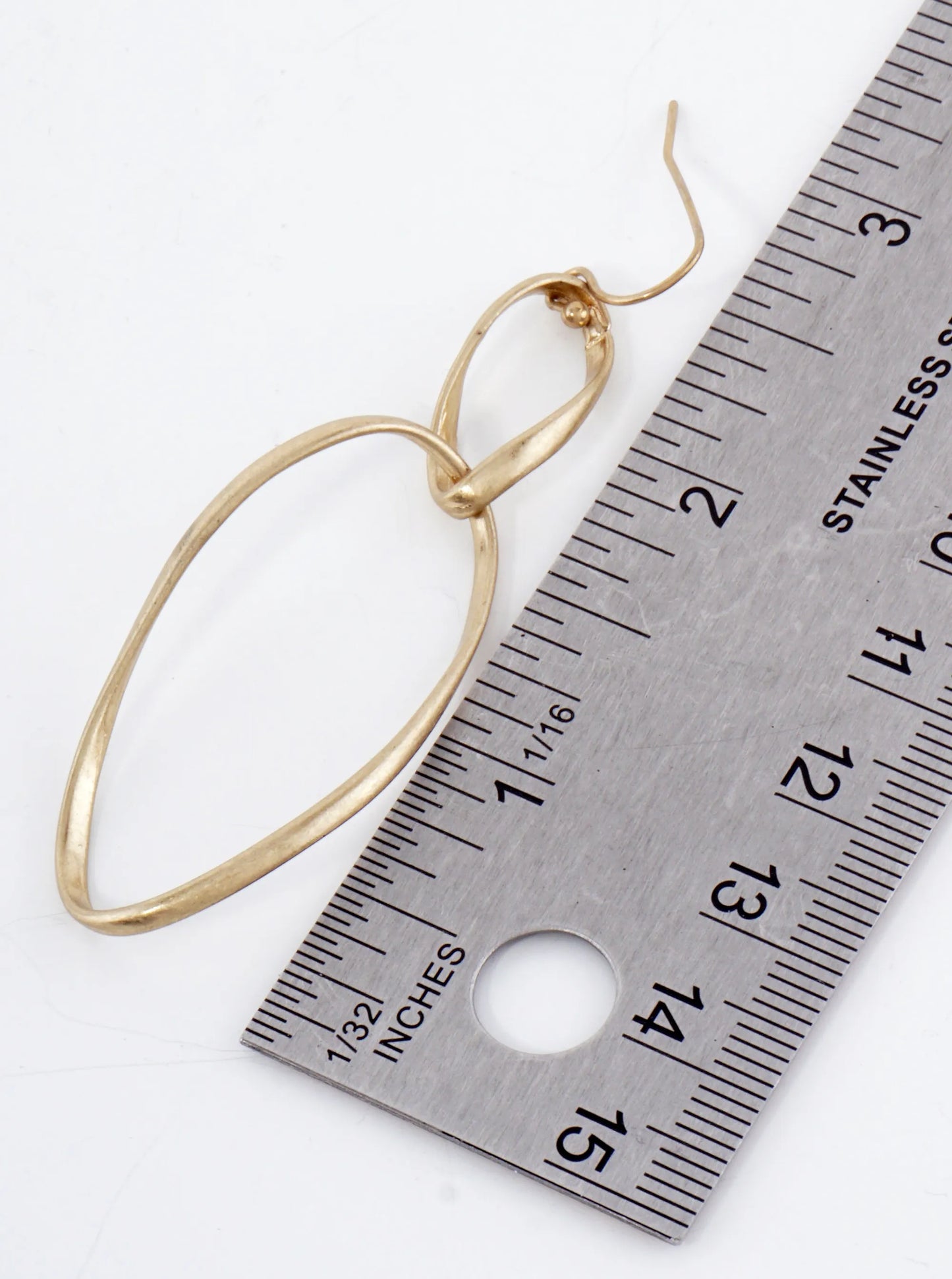 Twisted Brass Linear Drop Earrings