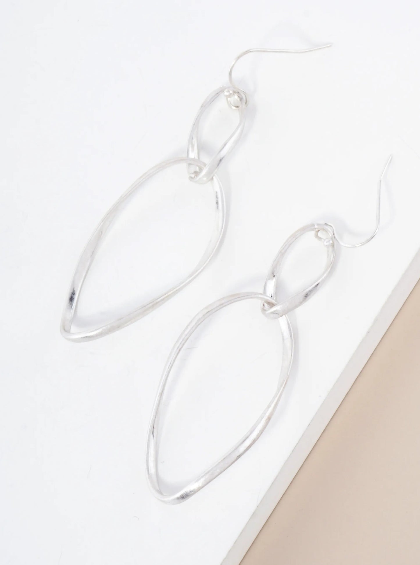 Twisted Brass Linear Drop Earrings