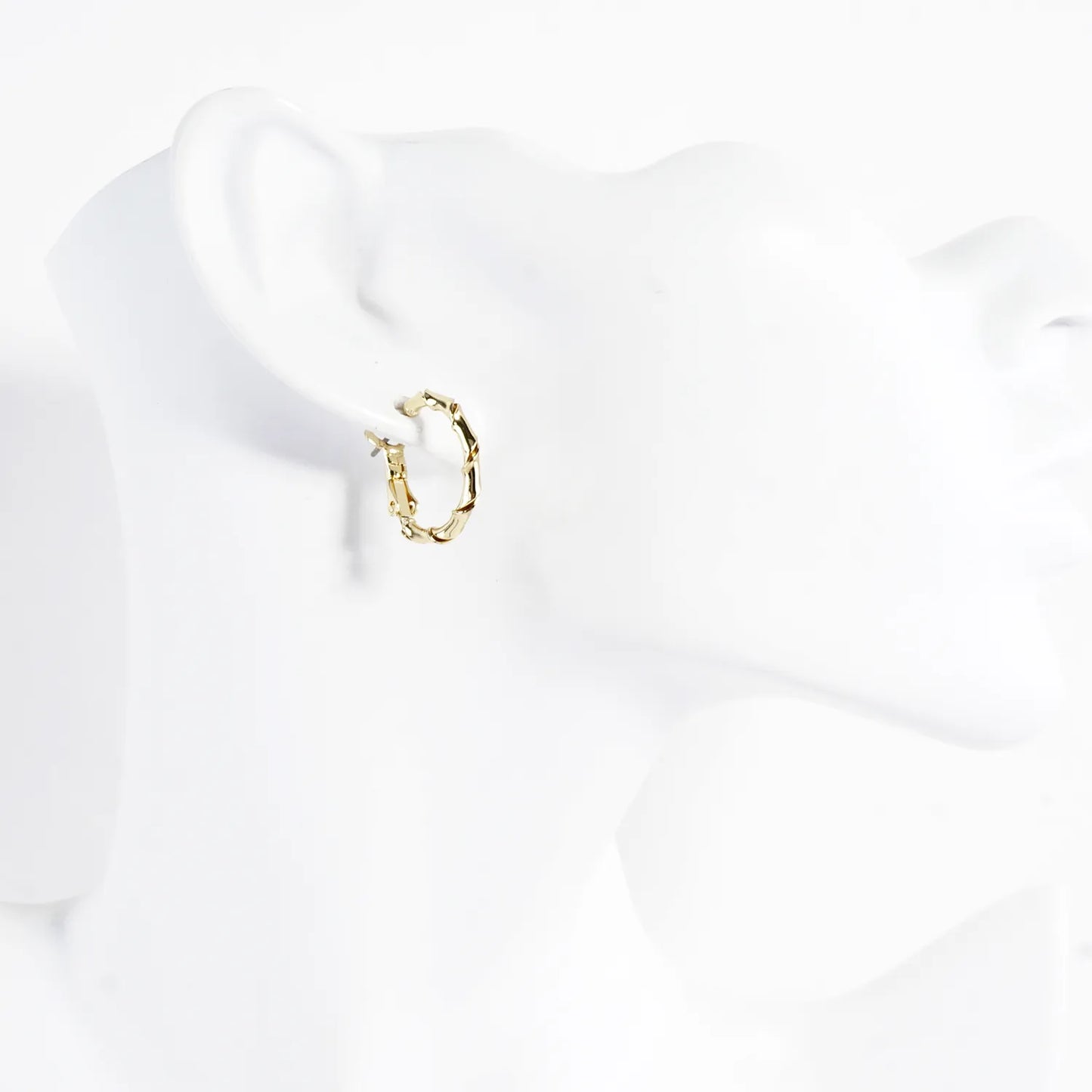 Twisted Brass Tiny Hoop Earrings