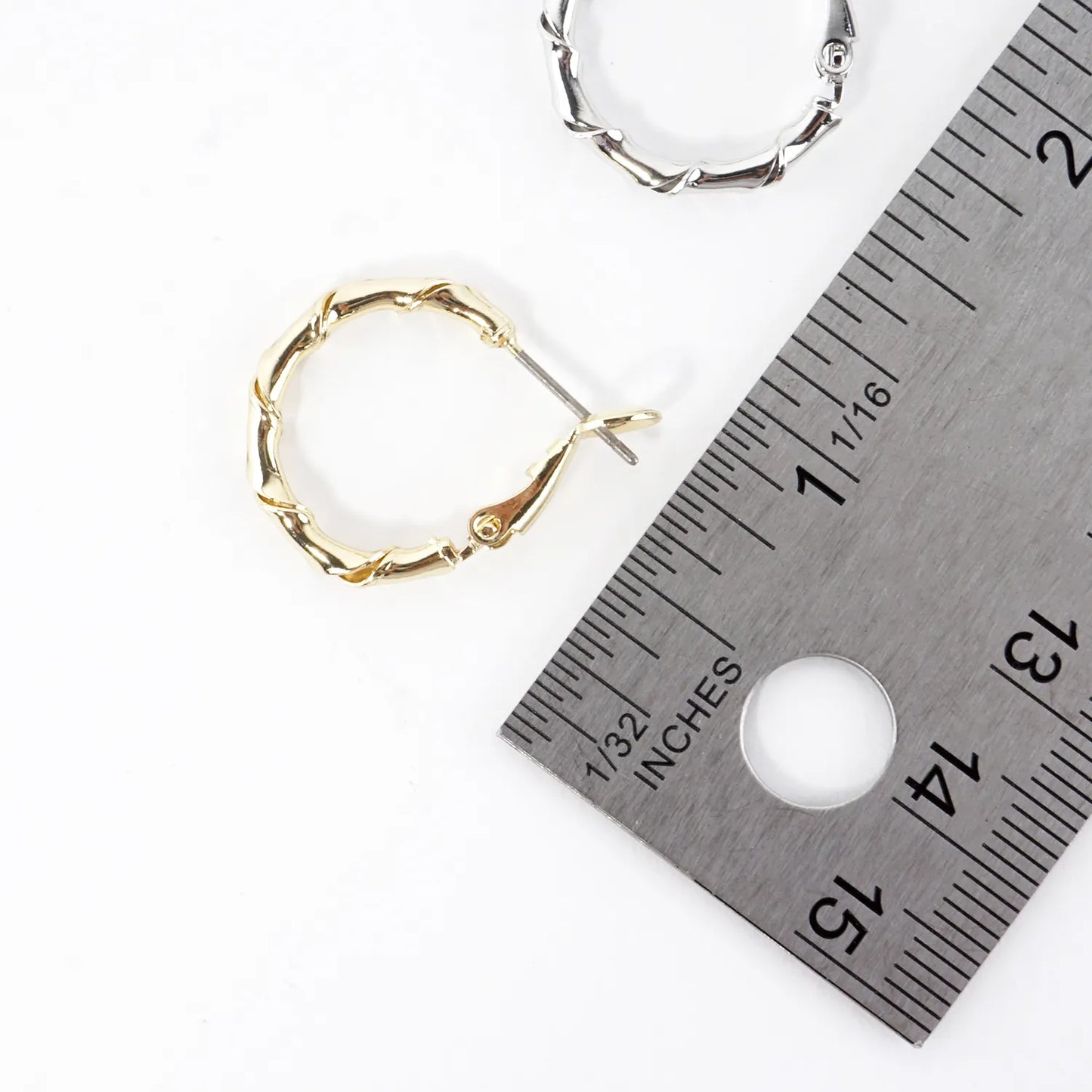 Twisted Brass Tiny Hoop Earrings