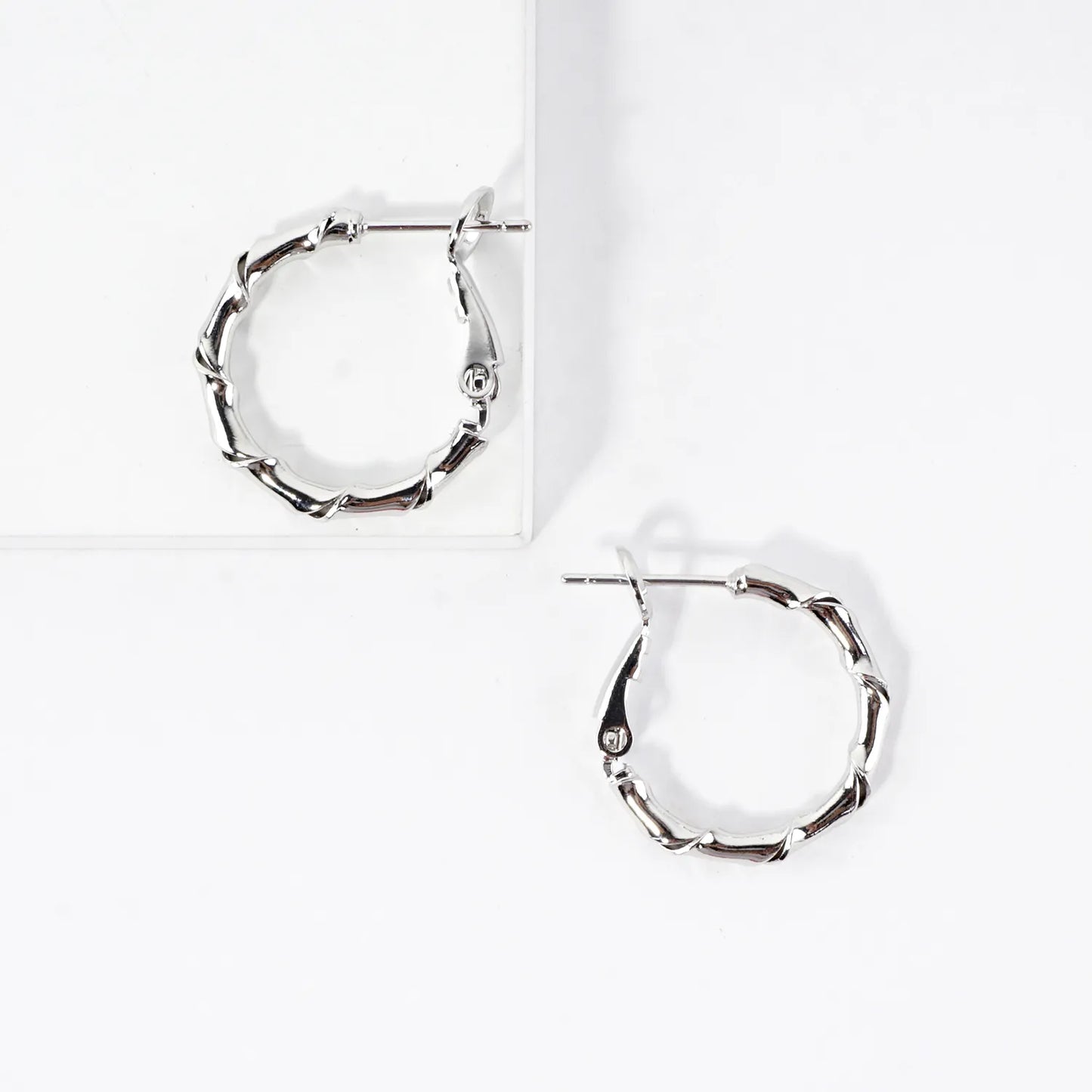 Twisted Brass Tiny Hoop Earrings