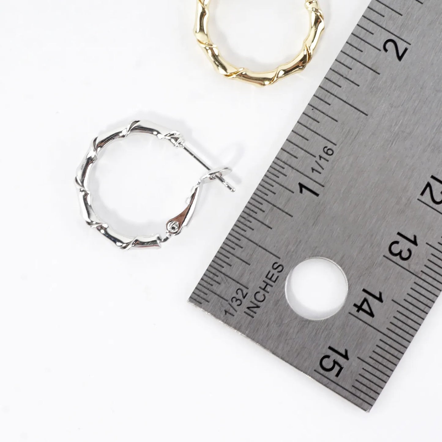 Twisted Brass Tiny Hoop Earrings
