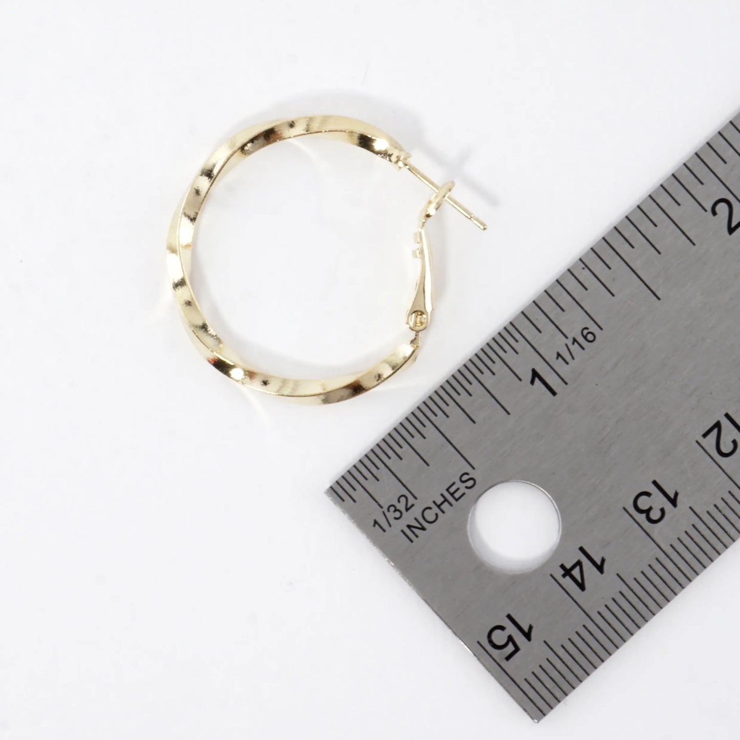 Twisted Polished Brass Hoop Earrings
