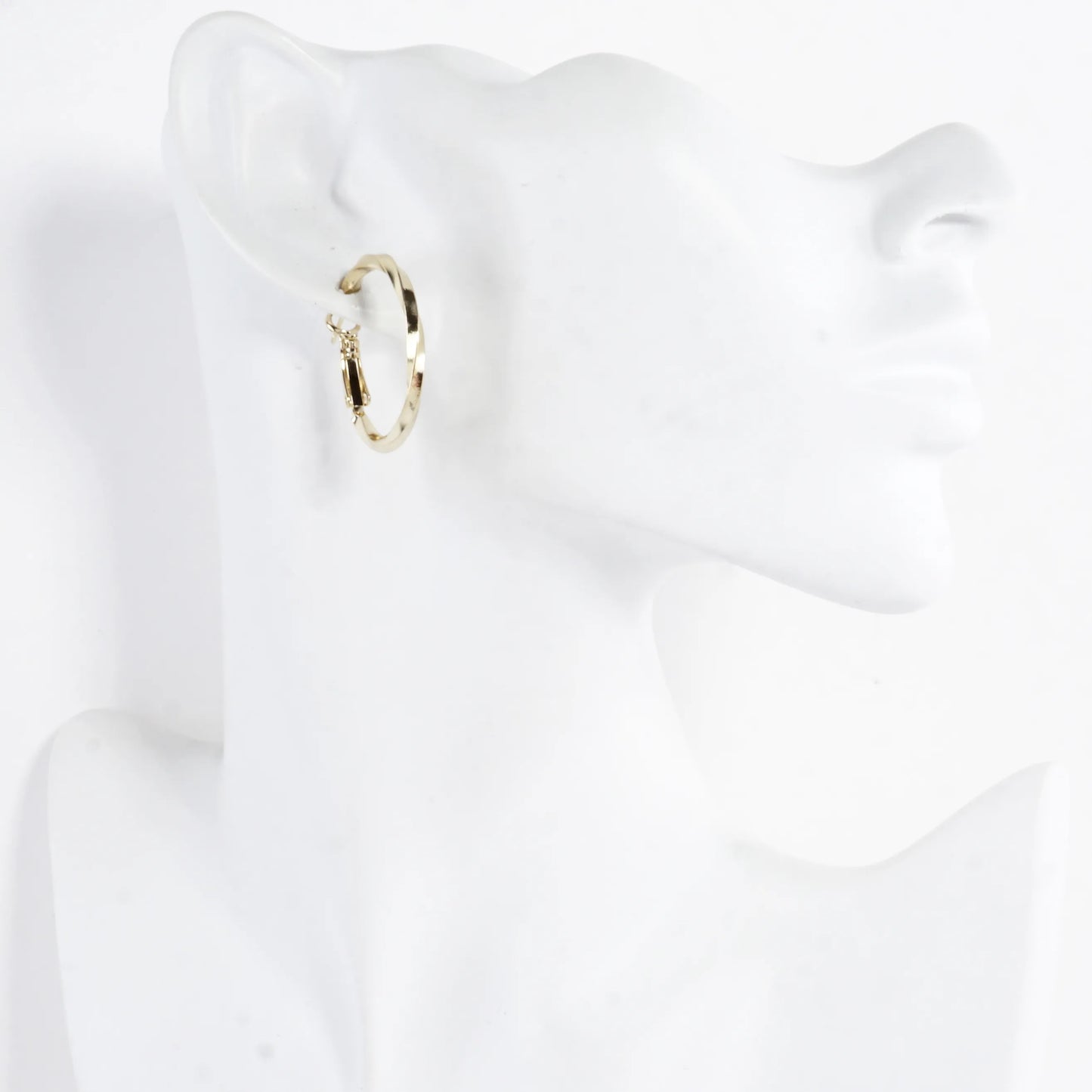 Twisted Polished Brass Hoop Earrings