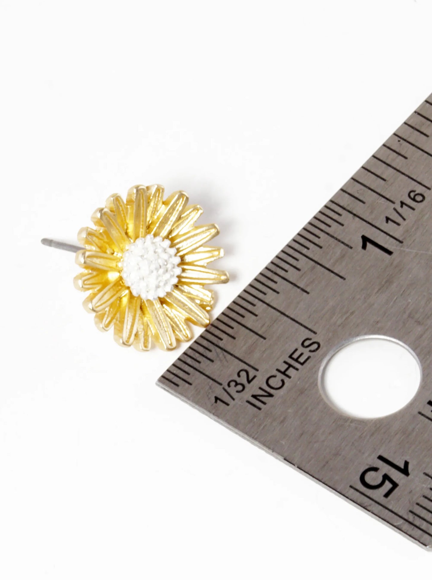 Two-Tone Textured Flower Stud Earrings