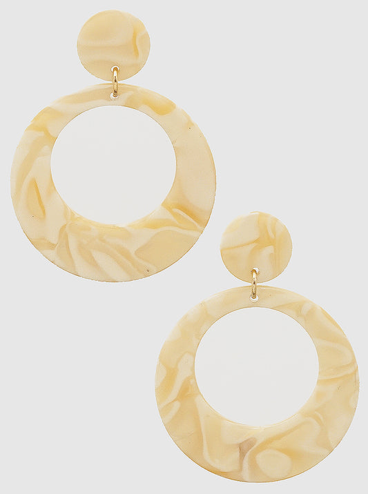Hammered Metal Organic Shape Post Drop Earrings