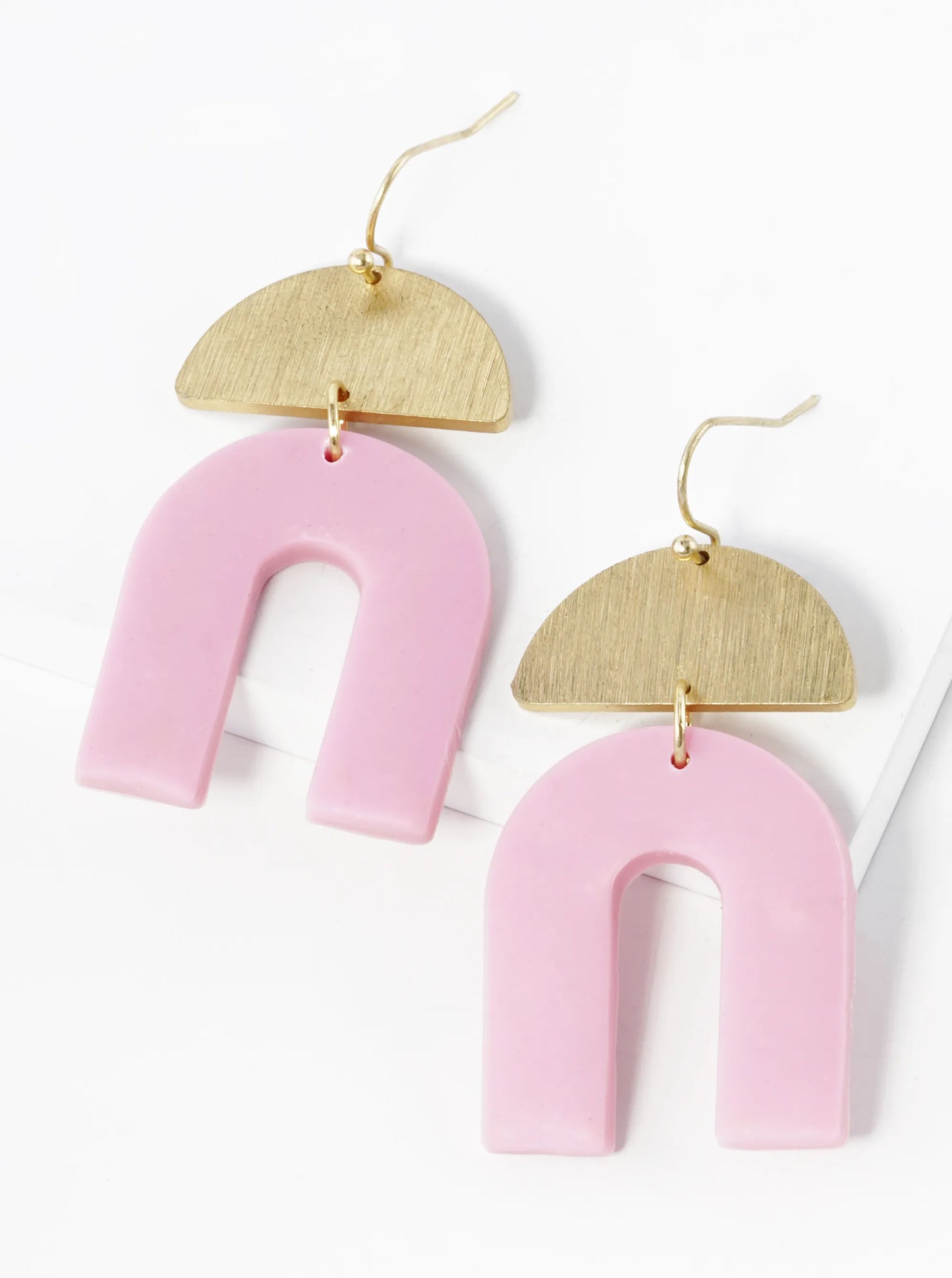 U Shaped Clay Drop Geometric Dangle Earrings