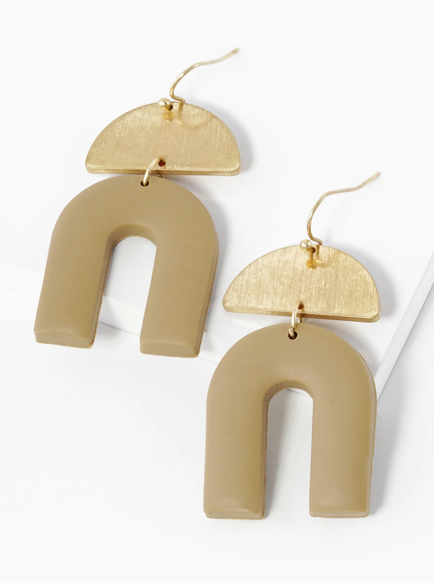 U Shaped Clay Drop Geometric Dangle Earrings
