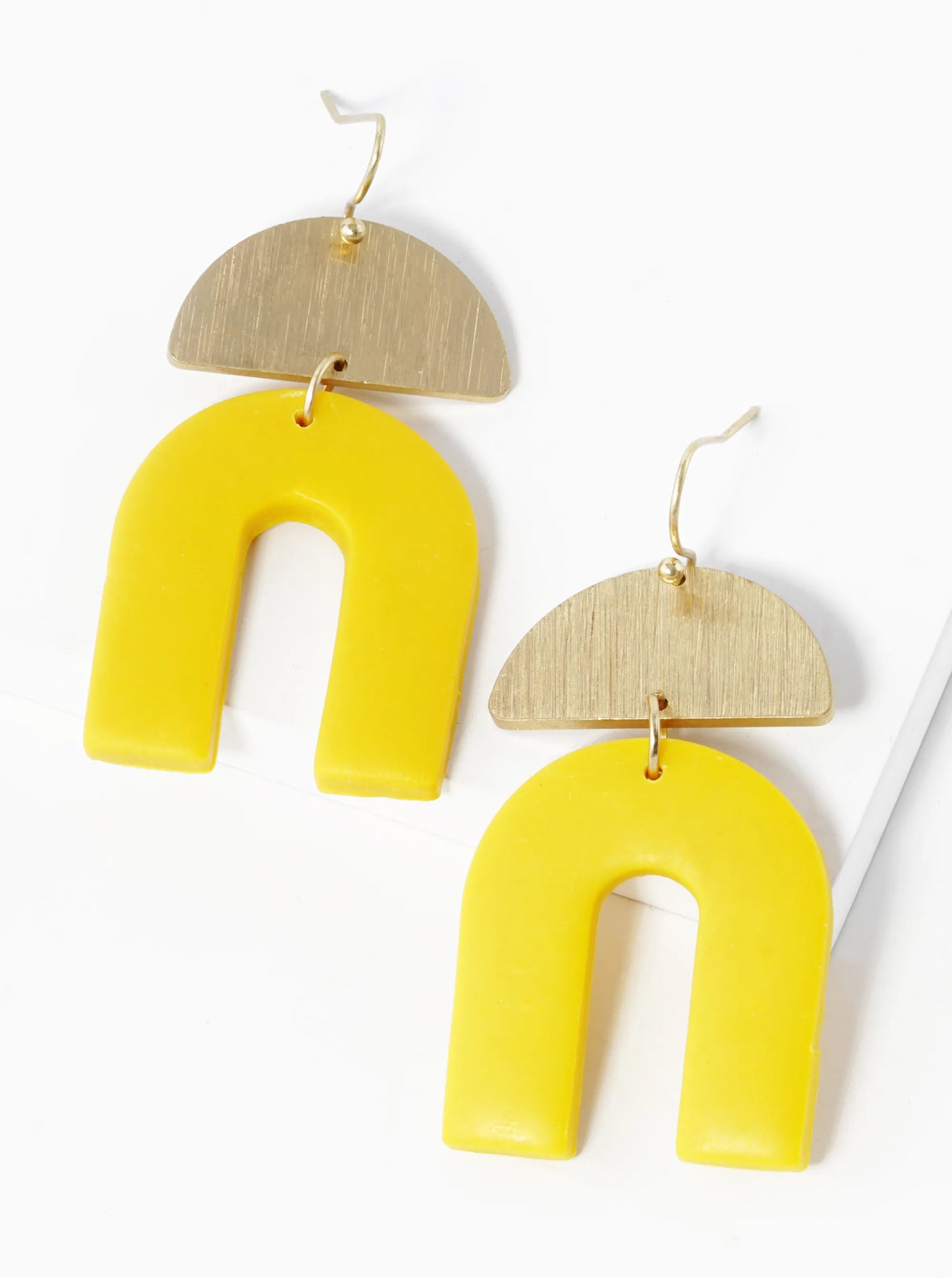 U Shaped Clay Drop Geometric Dangle Earrings