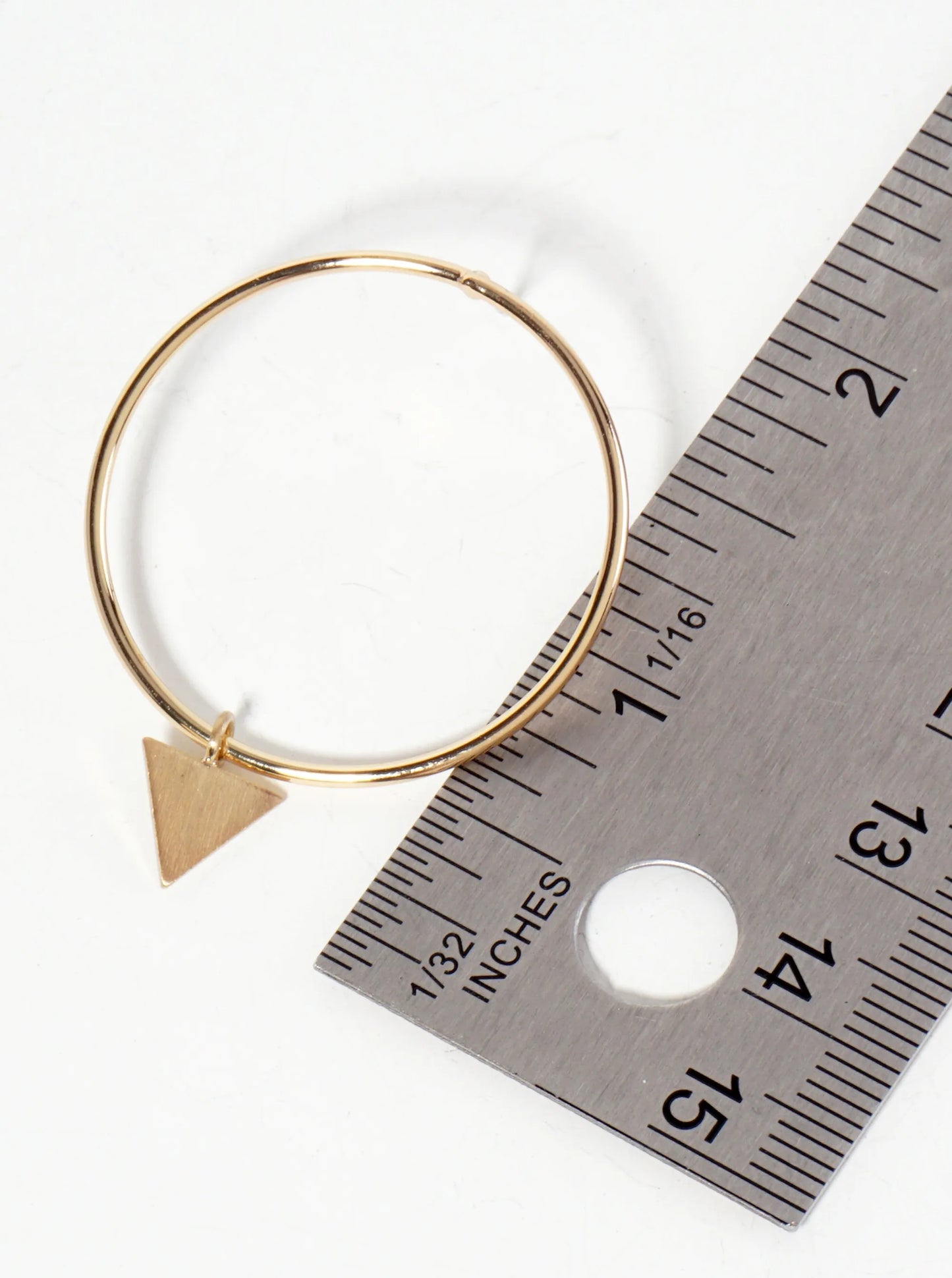 Upside-Down Triangle Drop Geometric Circle Post Earrings