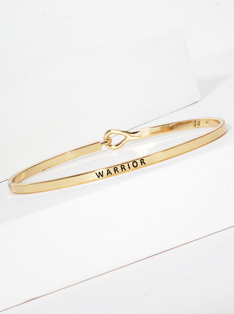 Warrior Engraved Inspirational Bangle Bracelet