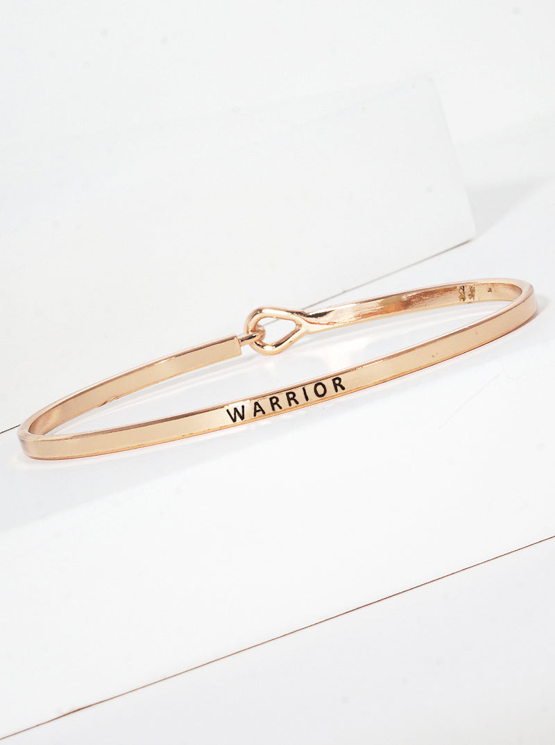 Warrior Engraved Inspirational Bangle Bracelet