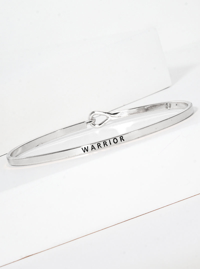 Warrior Engraved Inspirational Bangle Bracelet