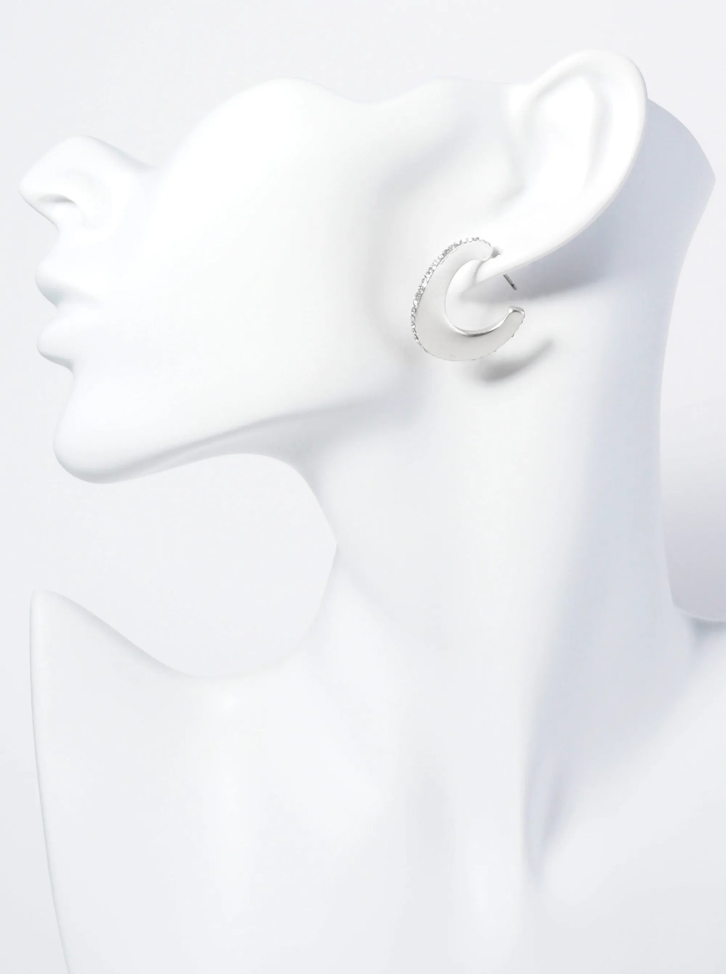 Wavy Hoop Earrings Embellished With Closely Set Stones