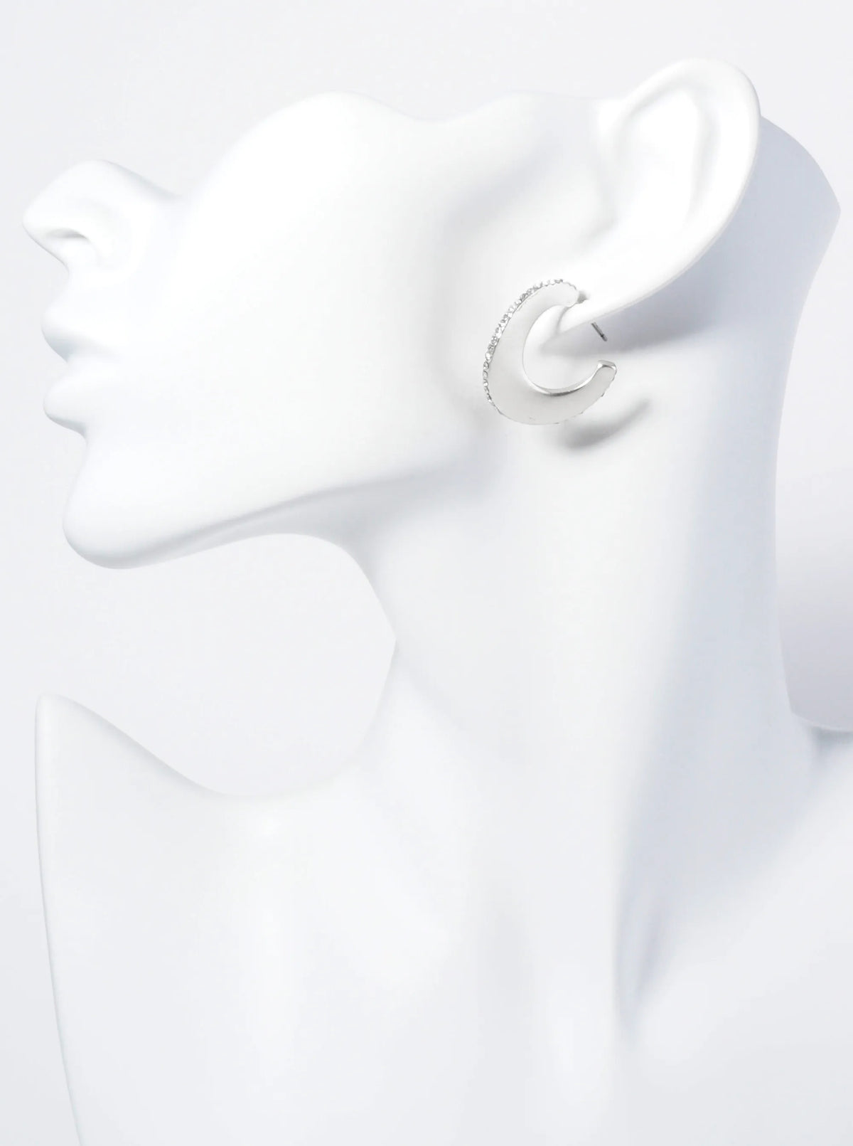 Wavy Hoop Earrings Embellished With Closely Set Stones