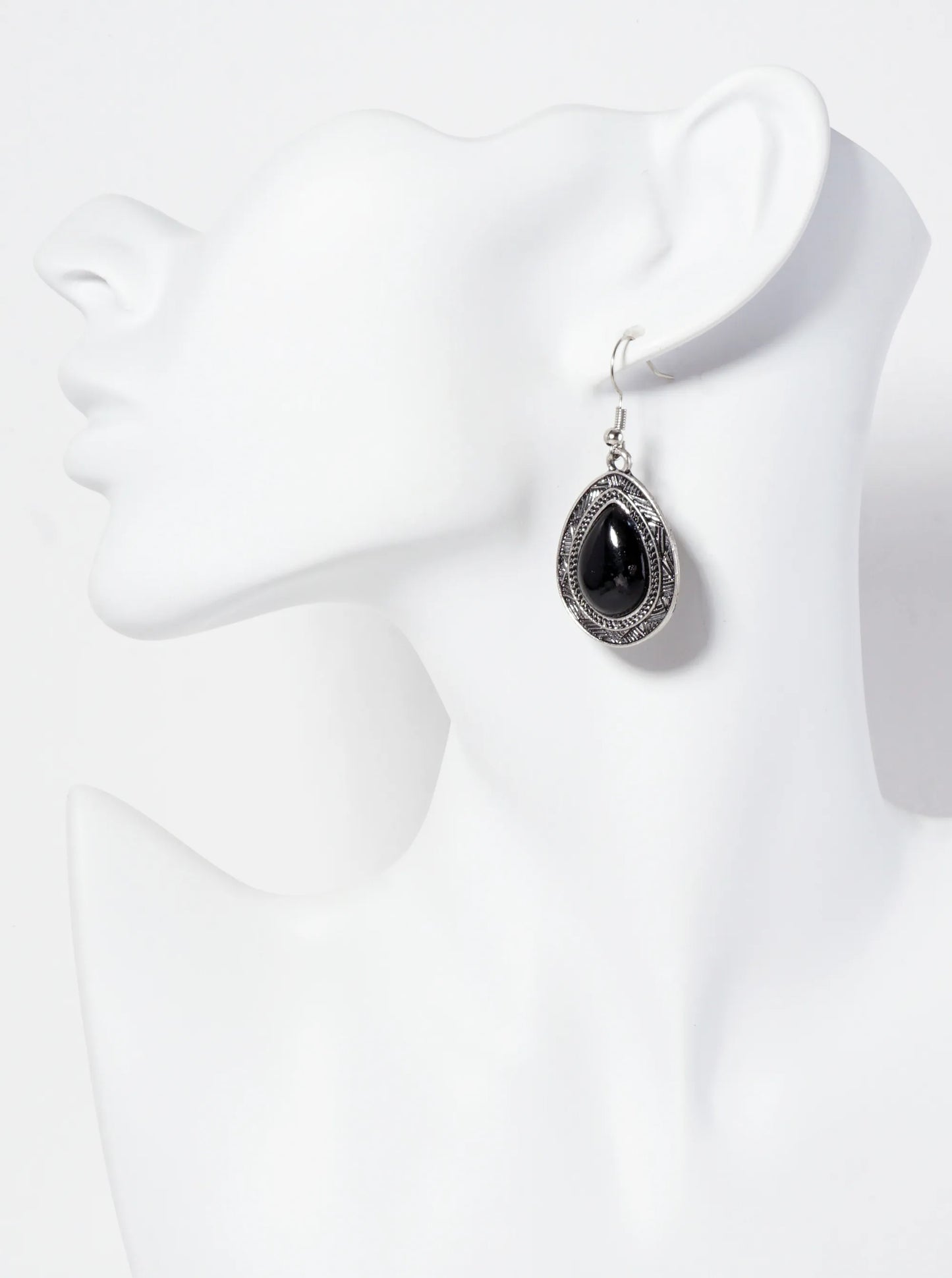 Western Semi-Precious Natural-Stone Teardrop-Shape Bohemian Dangle Drop Earrings