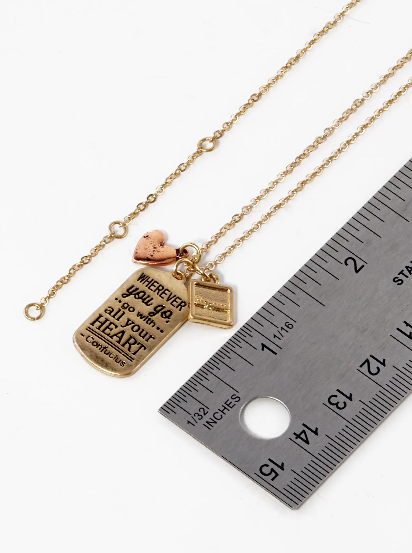 Wherever You Go Go With All Your Heart Engraved Pendant Necklace