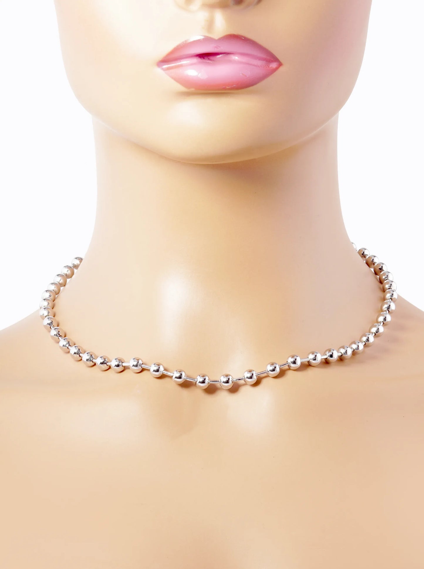 White Gold Dipped 18 Inch Ball Chain Necklace